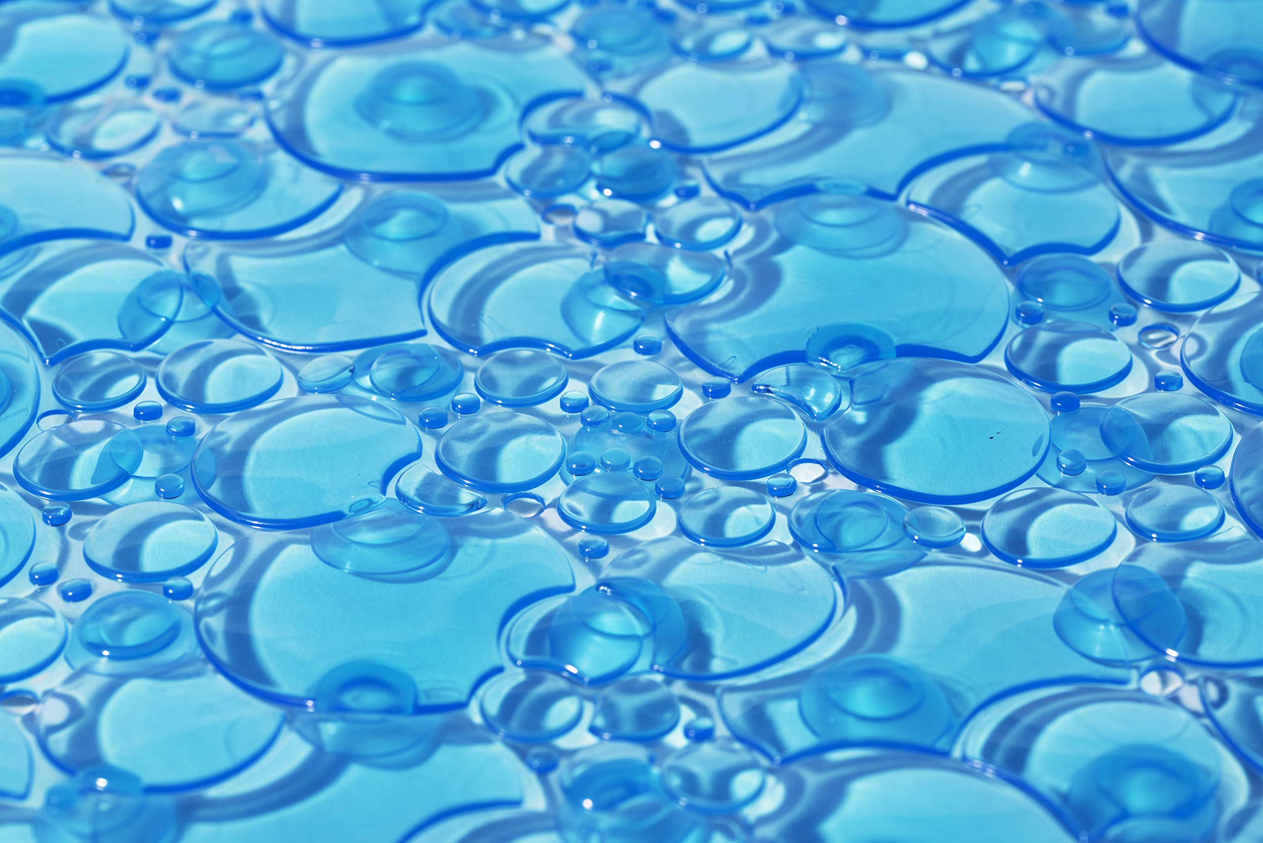 Croydex Bubbles Non-Phthalate Slip-Resistant PVC Suction Shower Mat, Blue, 53 x 53cm - Image 3