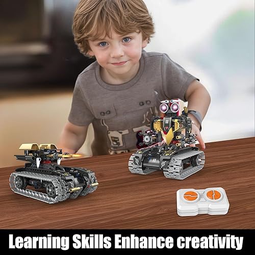 Miniatura 2 de Robot de juguete 5 en 1 para niños, kit de construcción de 323 piezas de aplicación de bloques y kit de robótica de control remoto, juguetes de
