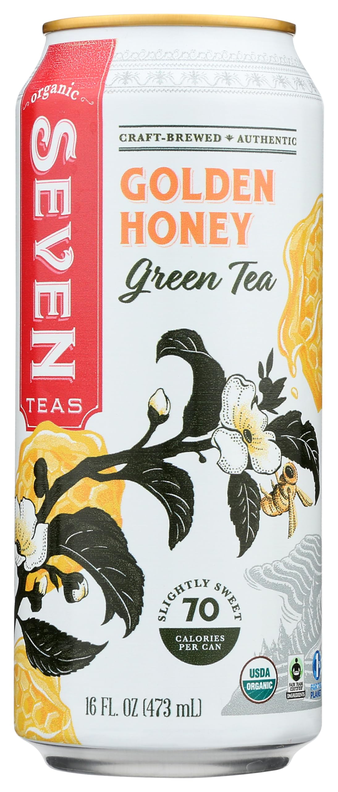 SEVEN TEAS Organic Golden Honey Green Tea, 16 FZ