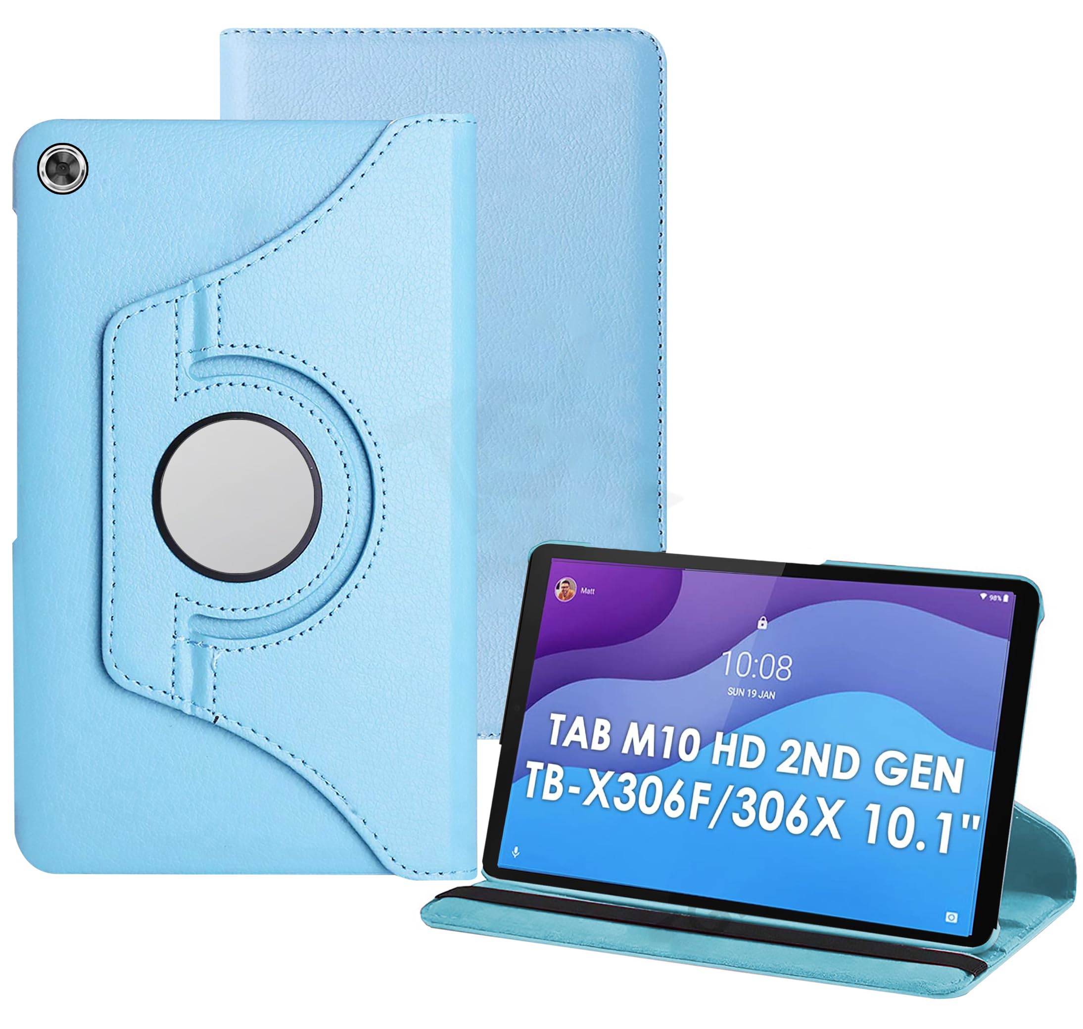 TGK Rotating Cover for Lenovo Tab M10 HD 2nd Gen TB-X306X / Smart Tab M10 HD 2nd Gen TB-X306F (Sky Blue) 360 Degree Leather Smart Rotary Swivel Stand Case (B09CGS2QSQ) Amazon Price History, Amazon Price Tracker