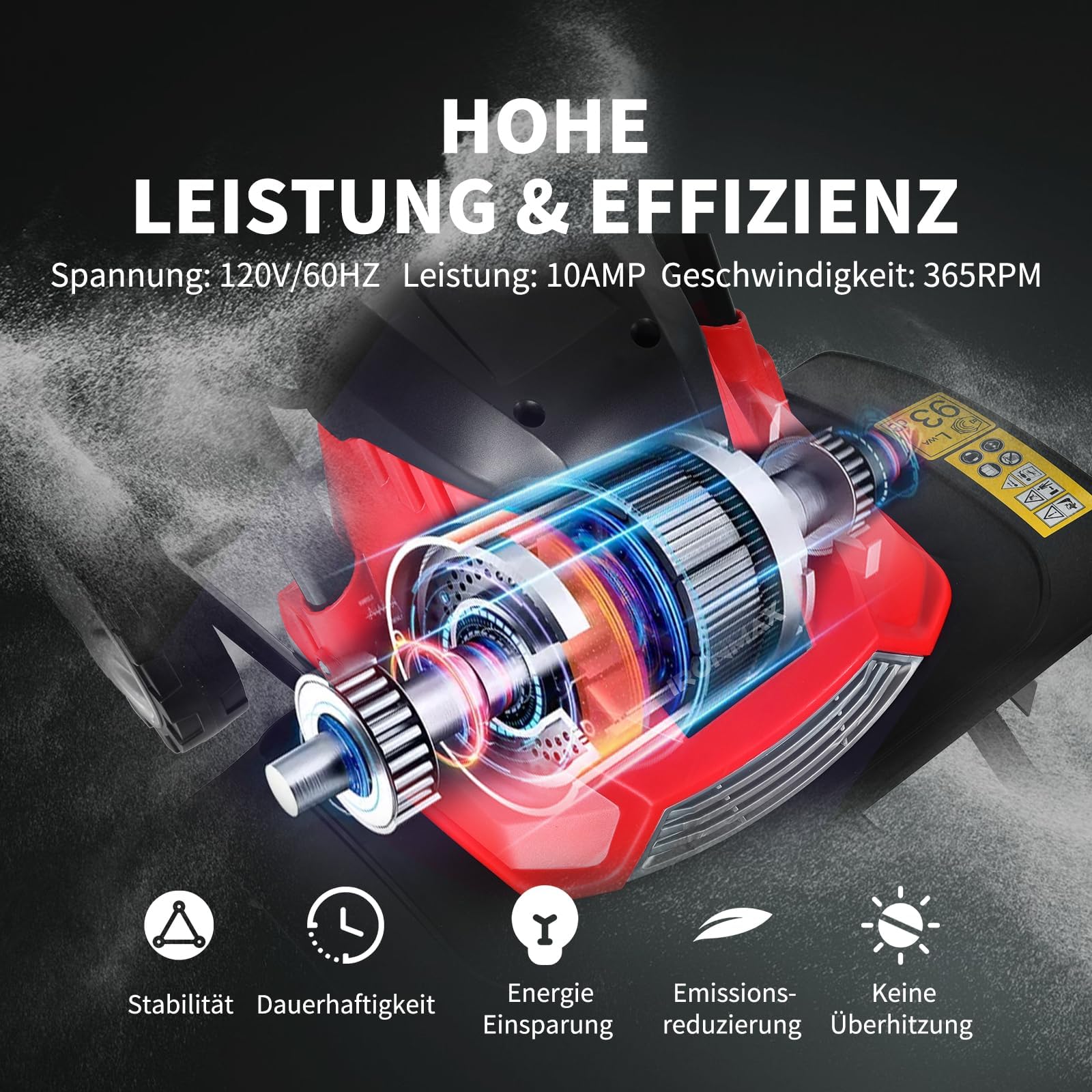GOPLUS Elektro Bodenhacke, 1200W Gartenfräse mit 4 Hackmesser, 22 cm Arbeitstiefe, 35 cm Arbeitsbreite, klappbare Motorhacke, Bodenfräse mit 2-Punkt-Schalter, Gartenhacke elektrisch für Bodenlockerung