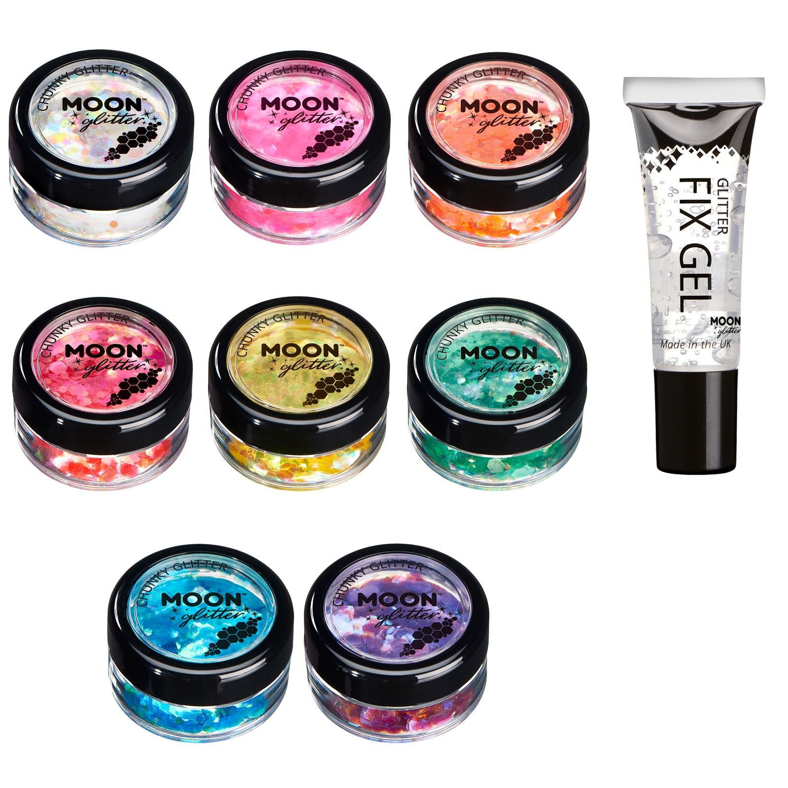 Moon Glitter – Kosmetischer Glitzer Für Gesicht & Körper, 6 Farben Set (je 3g), Grobe Struktur