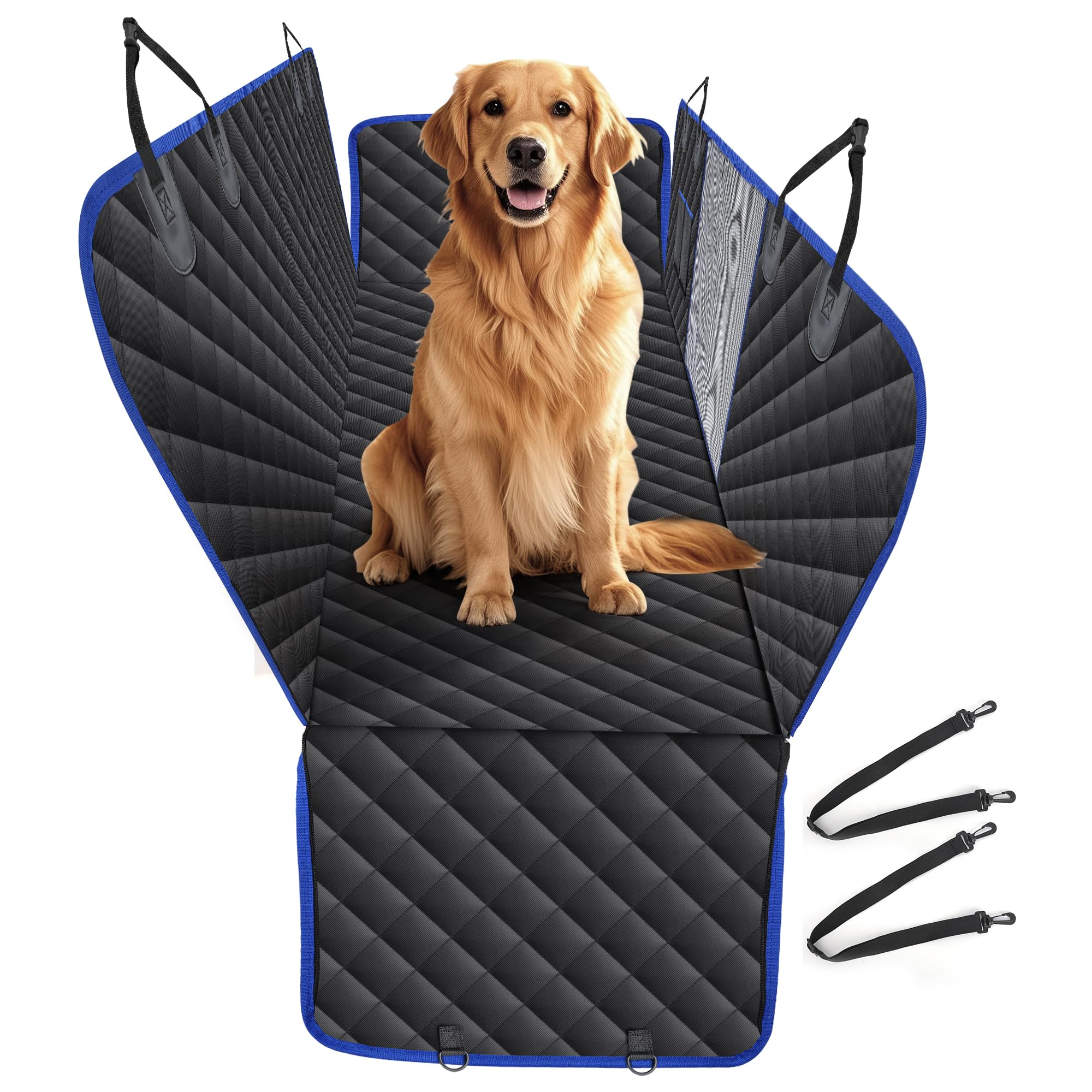 Coprisedile Auto per Cani, Coprisedile Telo Macchina per Cani con Finestra in Rete e Protezioni Laterali, Telo Cane Auto Sedili Posteriori, Facile da Pulire, Sicurezza e Comfort per il Vostro