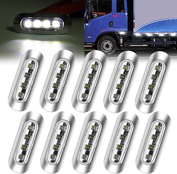 Strobe Light Marker Lamp, LED Warning Light, 12V/24V Emergency Lamp, Marker Lamp, Side Marker Light, Side Marker Light, IP65 Waterproof, Car Van Truck Trailer White
