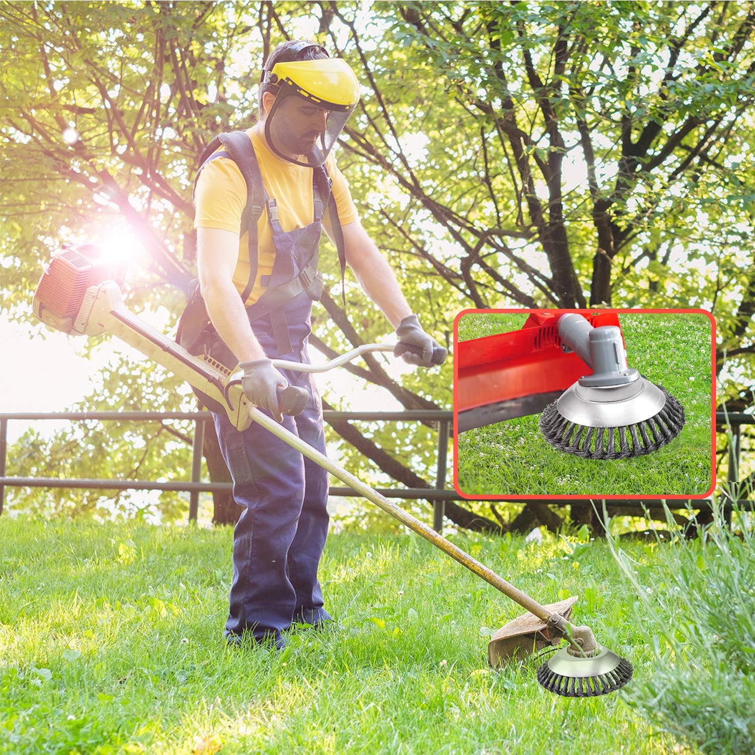 Viabrico Spazzola per Decespugliatore 200 x 25,4mm, Spazzola per Erbacce in Acciaio