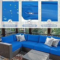 Vista 4 de Patelai 14 fundas impermeables para cojines de patio al aire libre, de 24 x 24 pulgadas, a prueba de rayos UV, fundas de asiento seccionales