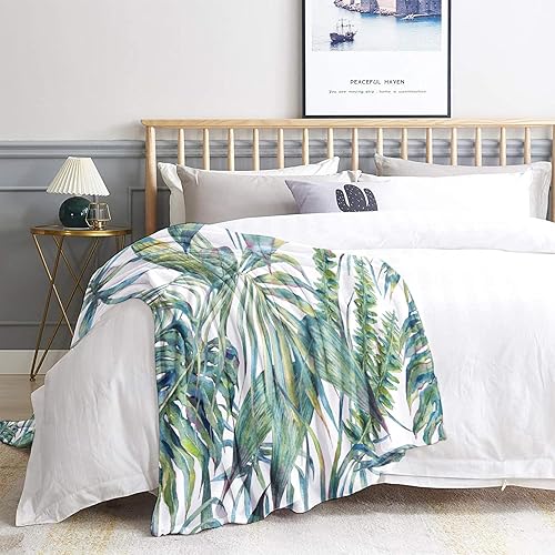 Miniatura 10 de zcwl Manta de forro polar verde y dorado para sofá, cama, sofá, mantas y mantas con patrones naturales, manta de franela de felpa súper suave y