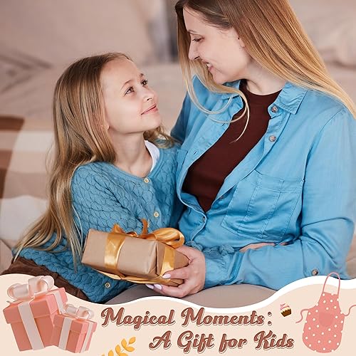 Miniatura 157 de R HORSE Juego de 2 delantales para niños y sombrero de chef, delantal de cocina azul ajustable para niños, kit de pintura y entrenamiento