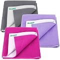 Bumpers Anti-Piling Quick Dry & Absorbent Sheet Polycotton Baby Bed Protecting Waterproof Mat (Rani Pink, Violet, Grey,