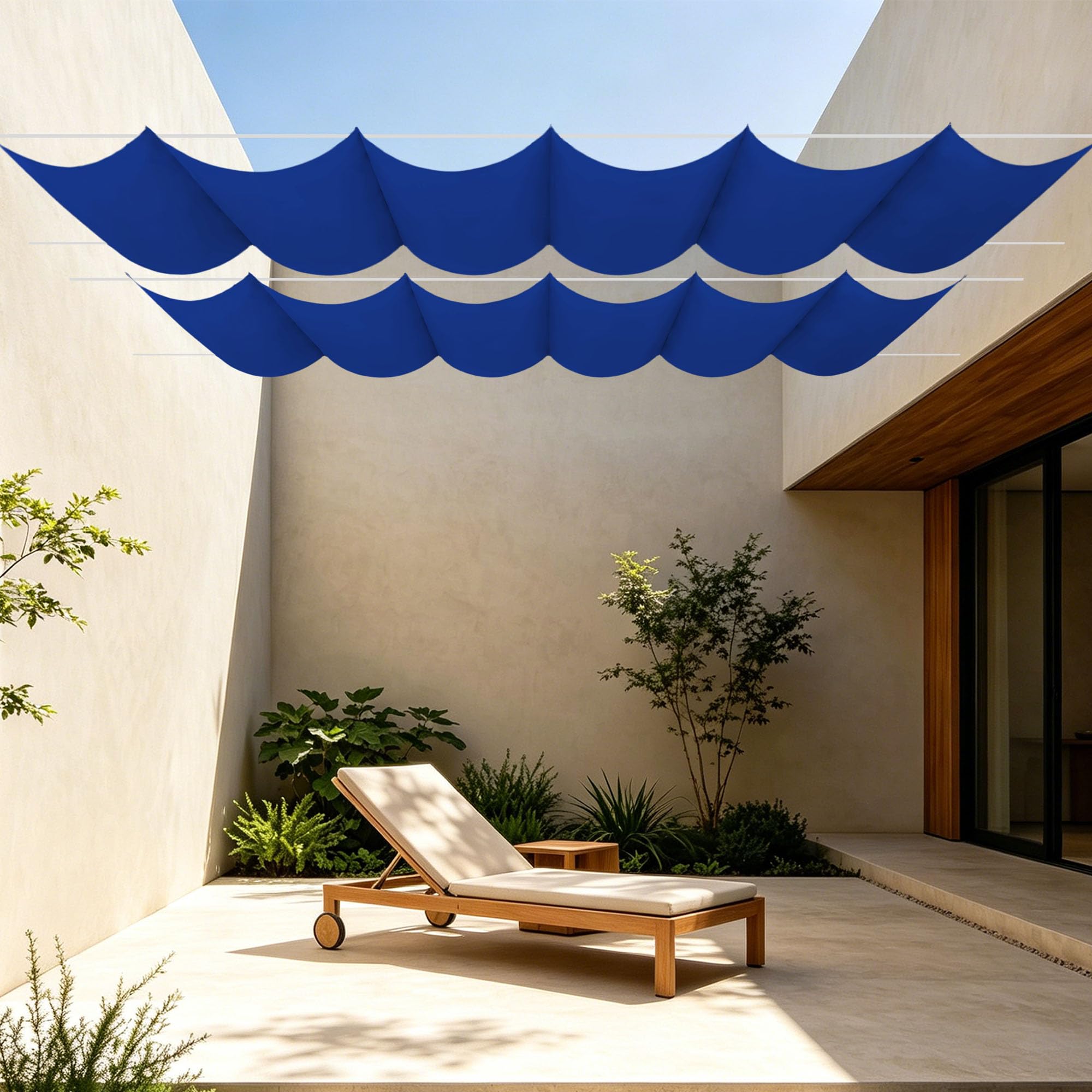 Voile d'ombrage pour patio et terrasse grand pare-soleil de jardin 750x600 cm