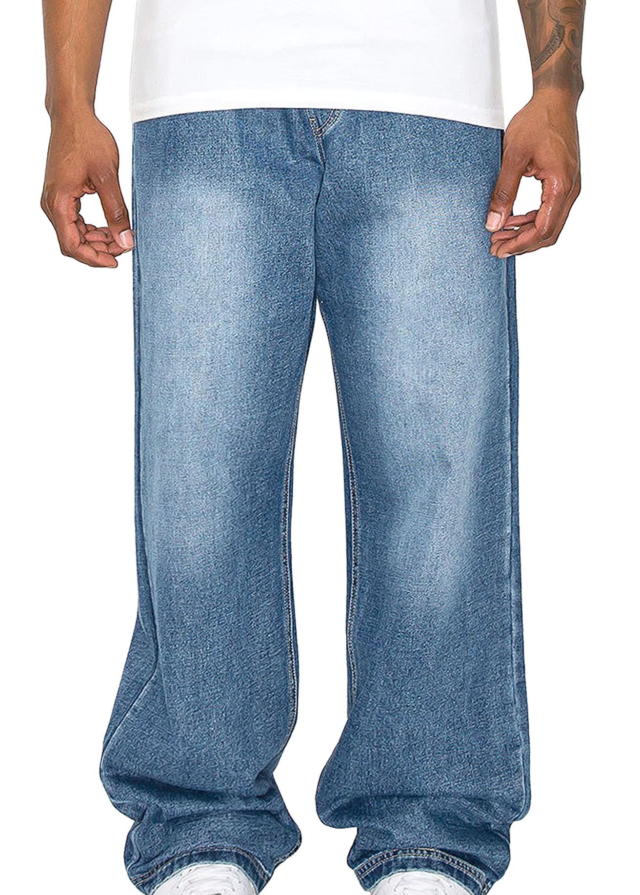 VICTORIOUS Men's Essential Baggy Wide Denim Jeans