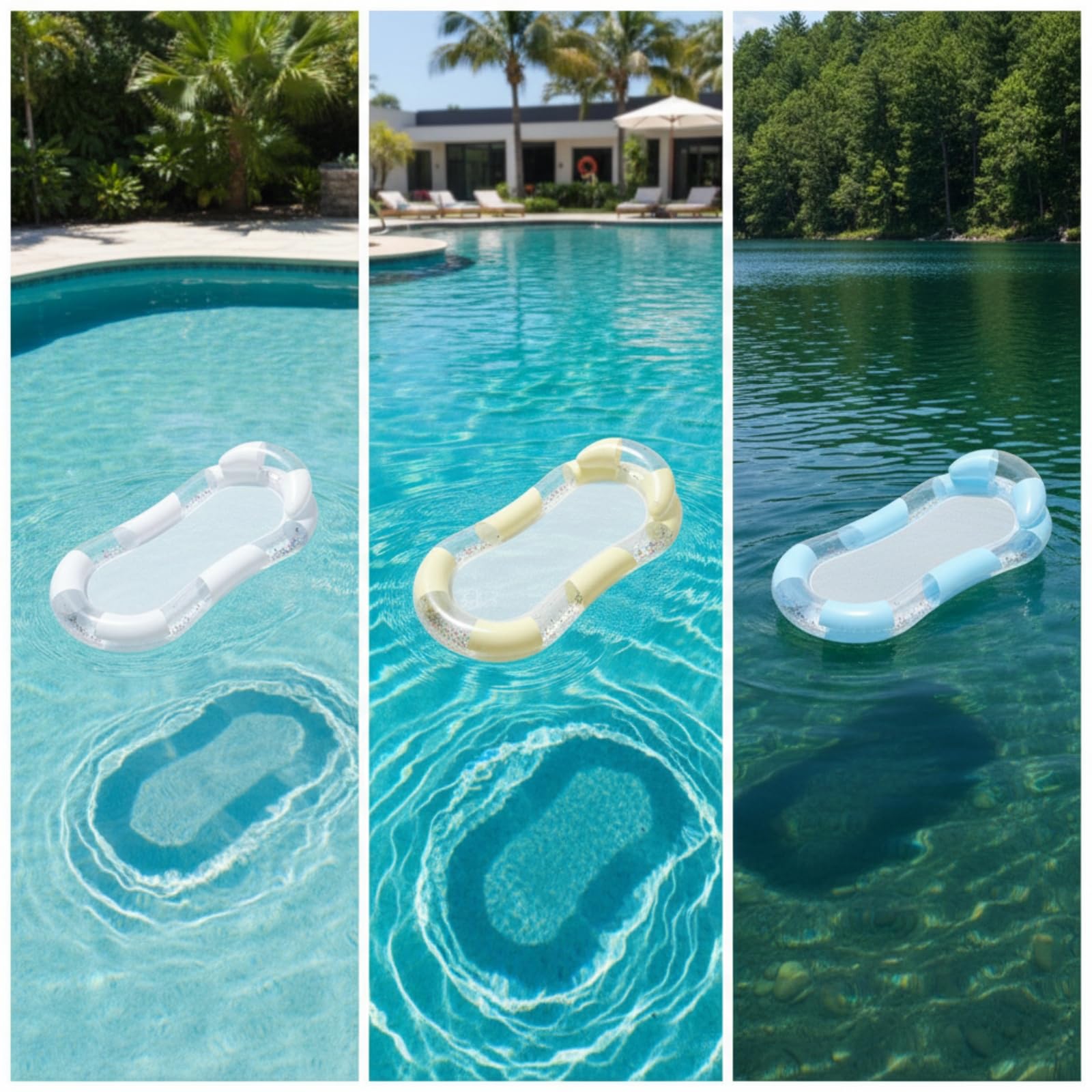 Matelas Piscine Gonflable Confortable | Chaise Longue Flottante, pour Plage, Vacances, Adultes