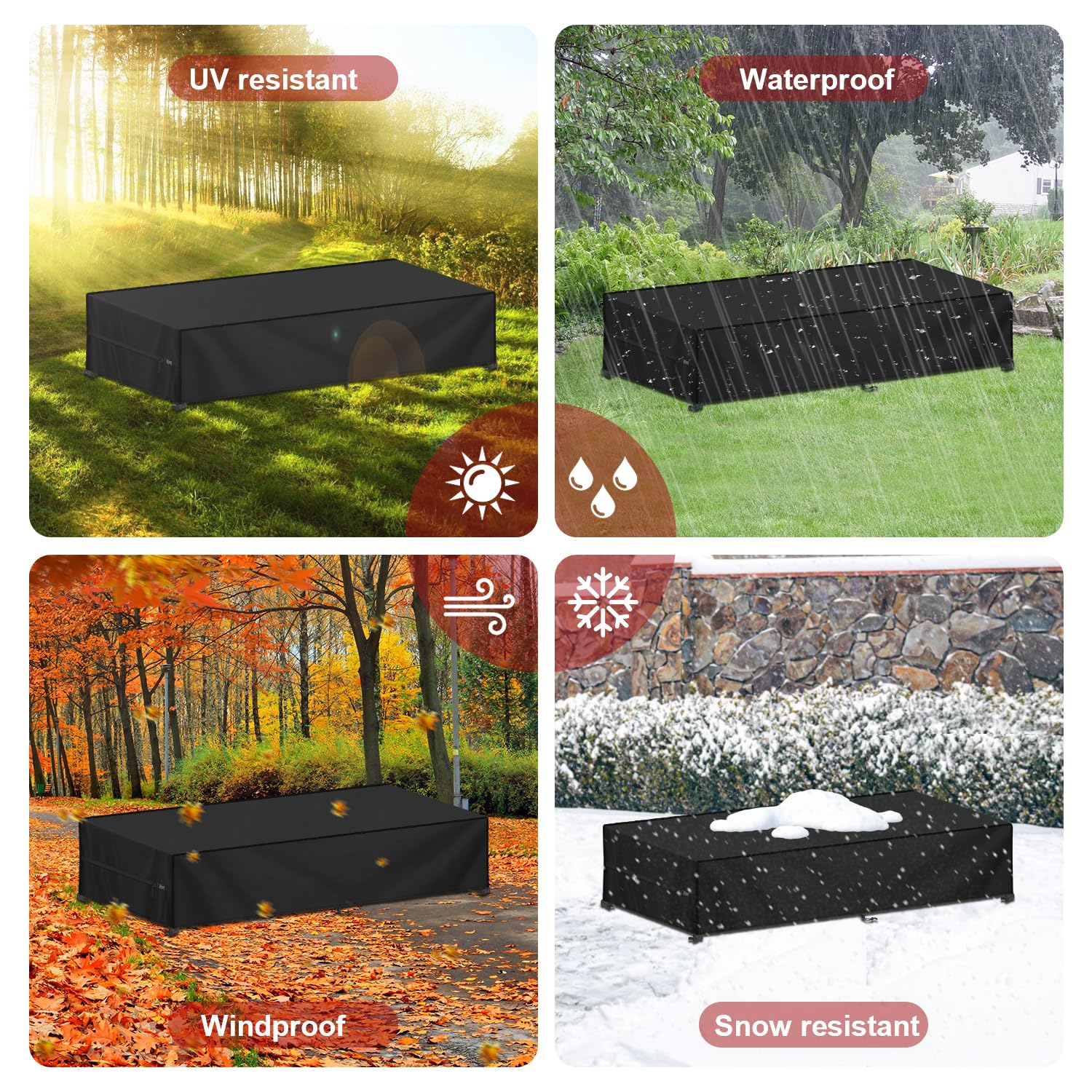 LAMUNI Copertura Sdraio da Esterno Telo Copri Lettino da Giardino, 420D Oxford Coperture per Lettini Prendisole da Giardino, Antivento, Anti-UV Copertura Impermeabile per Sdraio, 218x77x55cm
