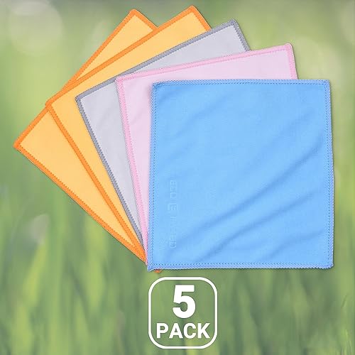 Miniatura 8 de Eco-Fused Paños de limpieza de microfibra de doble cara, paquete de 5, 6.6 x 6.2 pulgadas, paño de microfibra y gamuza para teléfonos inteligentes