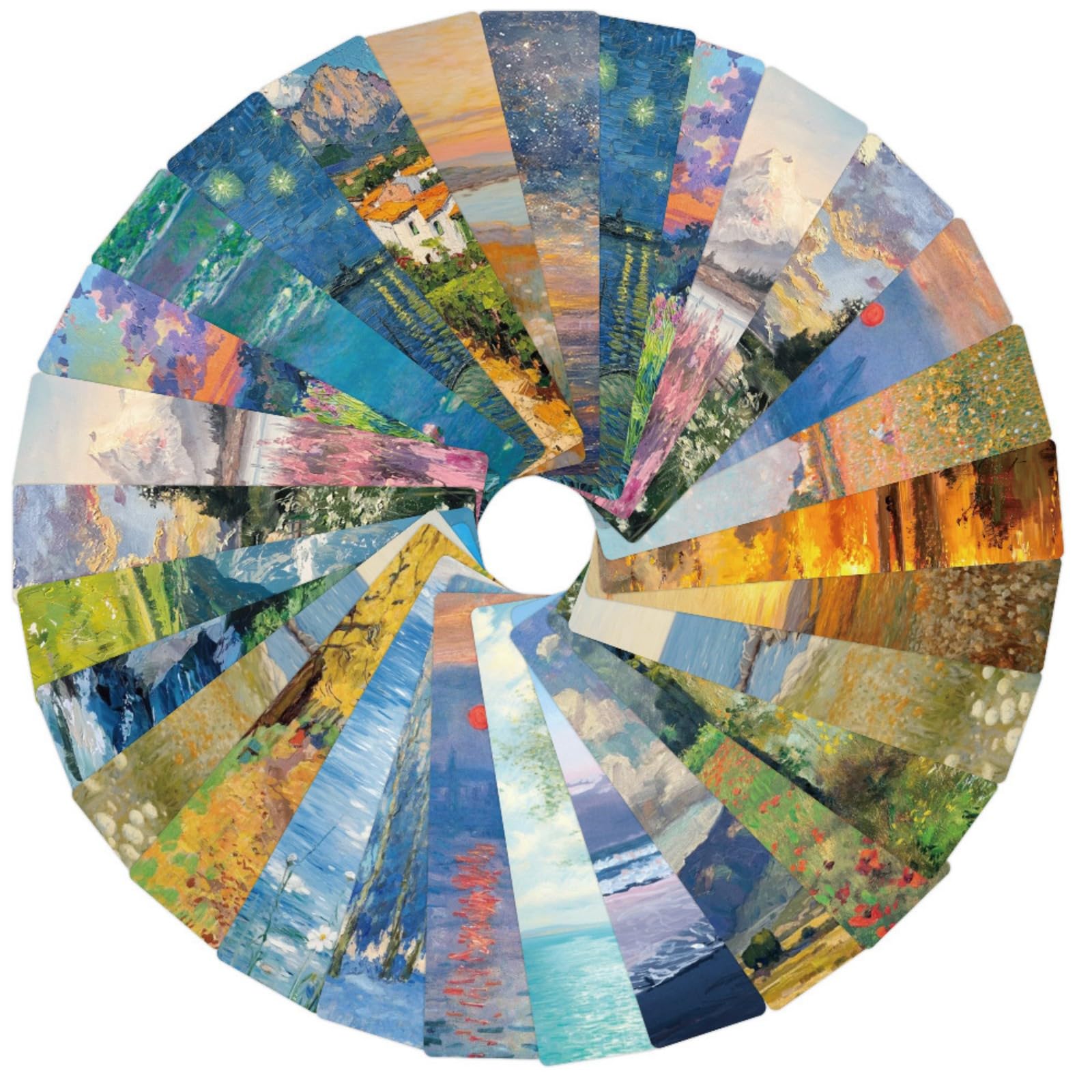 24Pcs Oil Painting Landscape Bookmarks, Premium Thickened Cardboard Book Marks, Starry Night Bookmark Artistic Book Mark Pack, Aesthetic Book Markers for Women, Book Lovers & Gift Recipients
