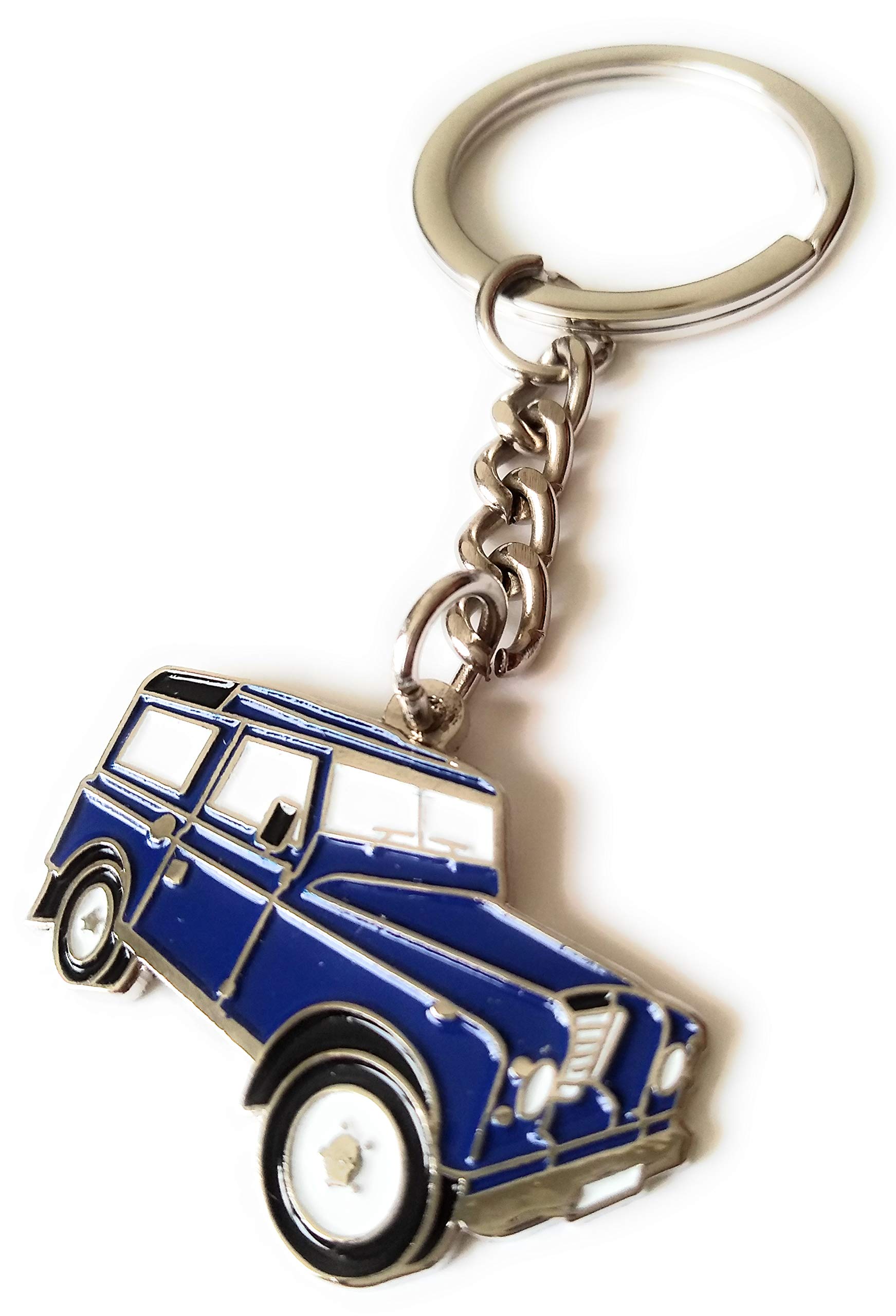 Pin Mania Blue Landrover 4X4 Land Rover Jeep Metal Enamel Keyring Keychain Keyfob