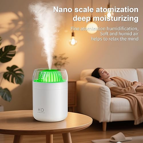 Miniatura 5 de Humidificador pequeño para plantas, humidificador de escritorio de niebla fría de 16.9 fl oz con luz nocturna, mini humidificadores de cactus de