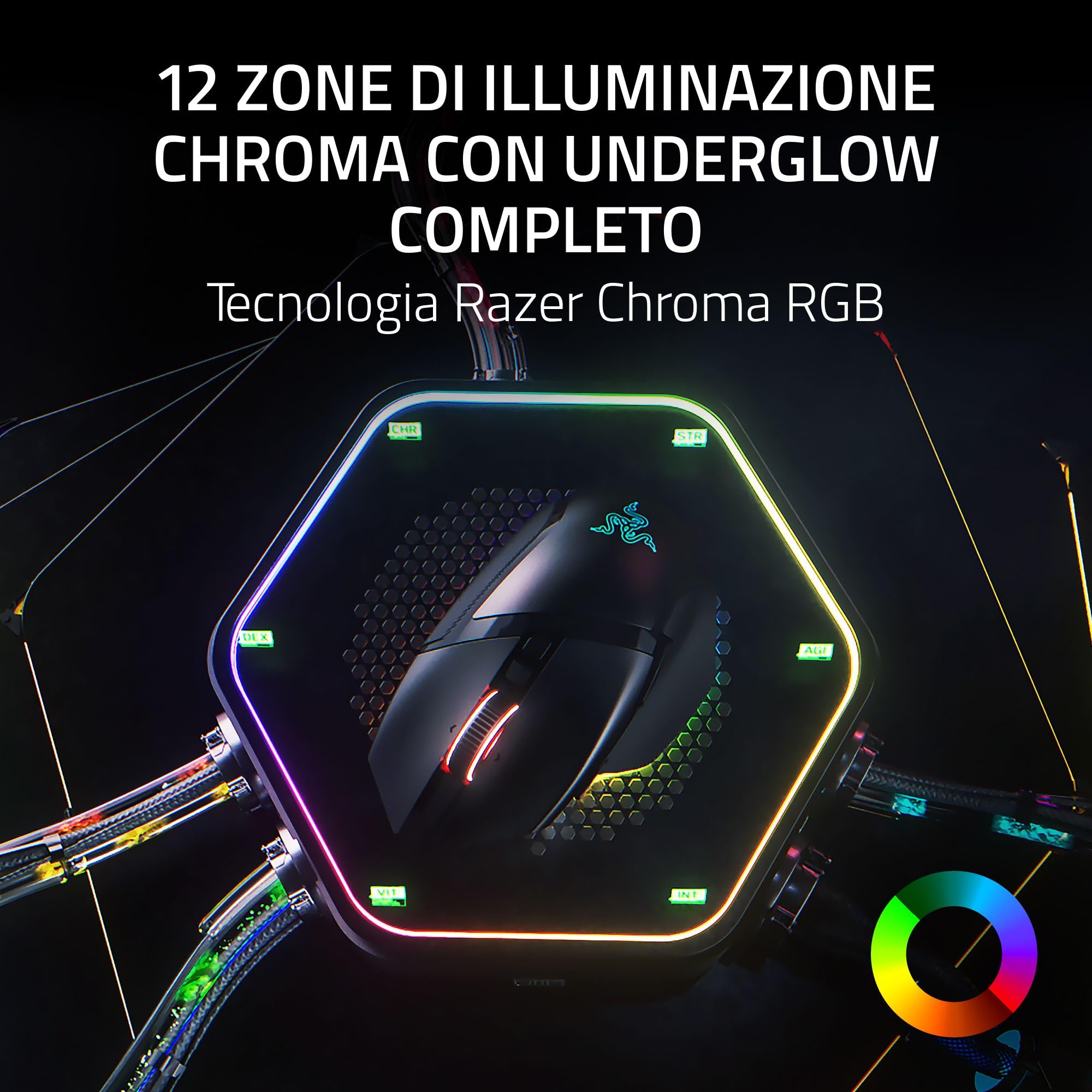 Razer Basilisk V3 Pro 35K Phantom White - Mouse da gioco RGB ergonomico wireless personalizzabile - Sensore 35K DPI - HyperSpeed e Bluetooth - PC/Mac | Edizione Phantom White