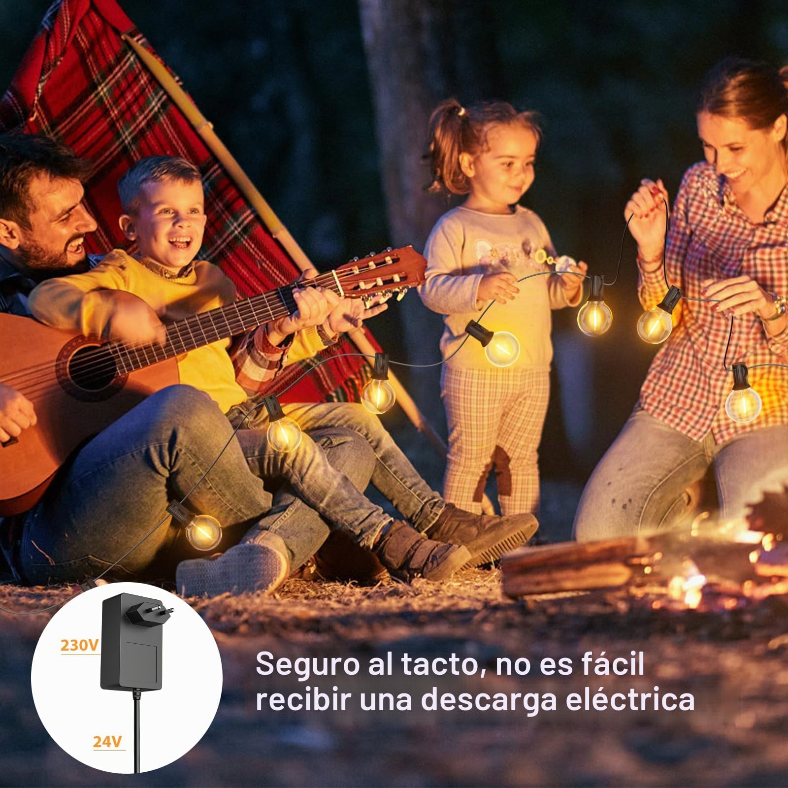 Luces Exterior Jardin 45,7M, Guirnalda Luces Exterior con 75+2 Bombillas, Impermeable Luce Jardin para Terraza, Café, Cobertizos, Bodas, Pérgolas