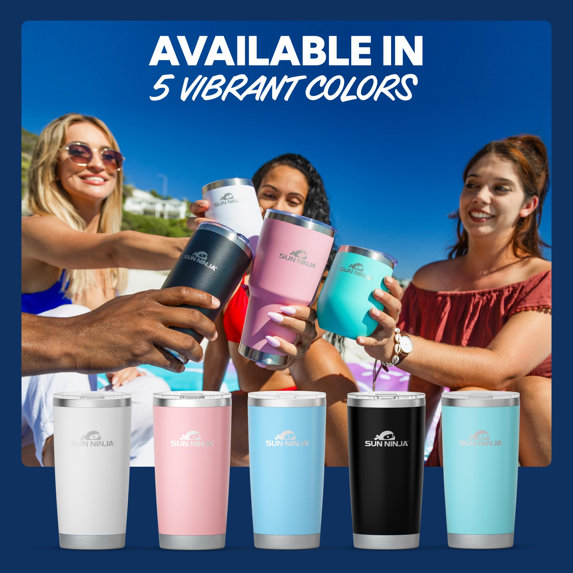 食器 JJ Amazon.com: SUN NINJA 20oz Stainless Steel Tumbler - Double