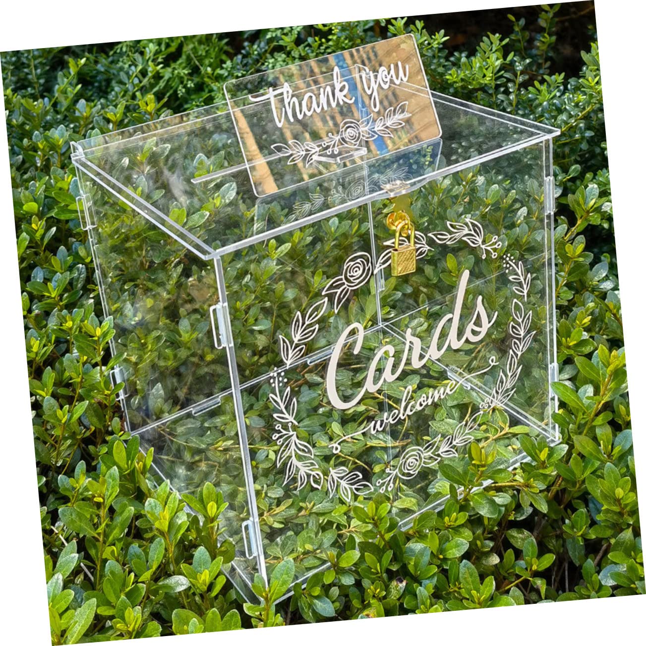Zerodeko Strukturierte Hochzeitskartenbox Mit Schlitz Und Schloss Transparente Diy Aufbewahrungsbox Für Geschenkkarten Geldgeschenke Und Erinnerungen Für Hochzeitsfeiern