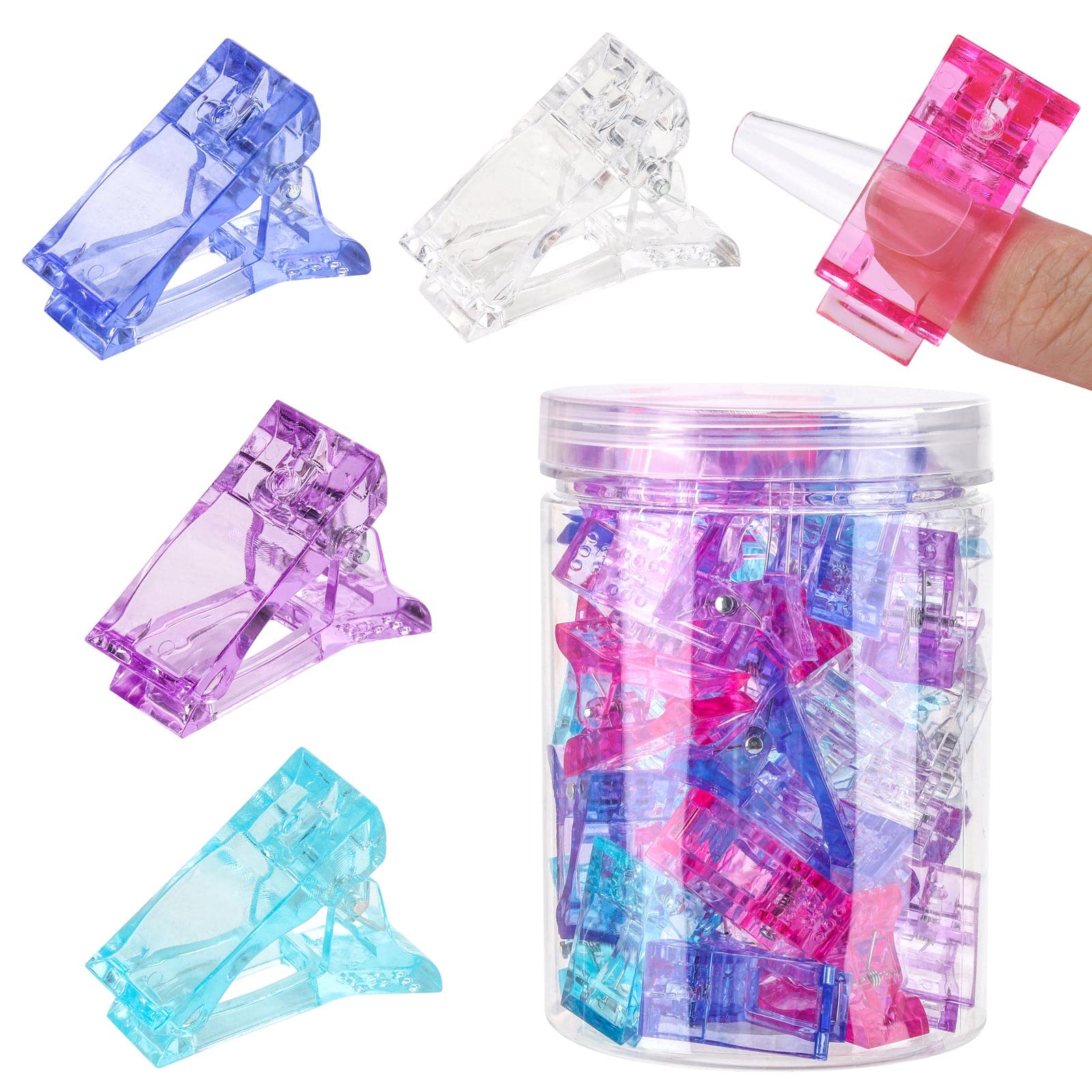 40Pcs Nail Tips Clip for Polygel Nail Extension Forms