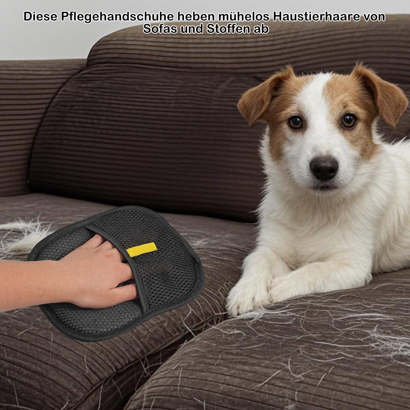 Tierhaarentferner Handschuh – 2 Stück Effiziente Haarentfernung, Katzenhaarentferner, Doppelseitiger Fellmagnet, Wiederverwendbarer Haarentfernung Handschuh Tiere mit Anti-Statik-Funktion