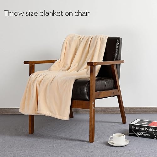 Miniatura 4 de NANPIPER manta de vellón, manta decorativa y supersuave de franela, manta cómoda, ligera, mullida y lujosa de microfibra, para sofá, para perro