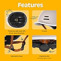 Vista 4 de Retrospec Remi - Casco de bicicleta para adultos para hombres y mujeres, casco de bicicleta para desplazamientos, ciclismo de carretera, patinaje