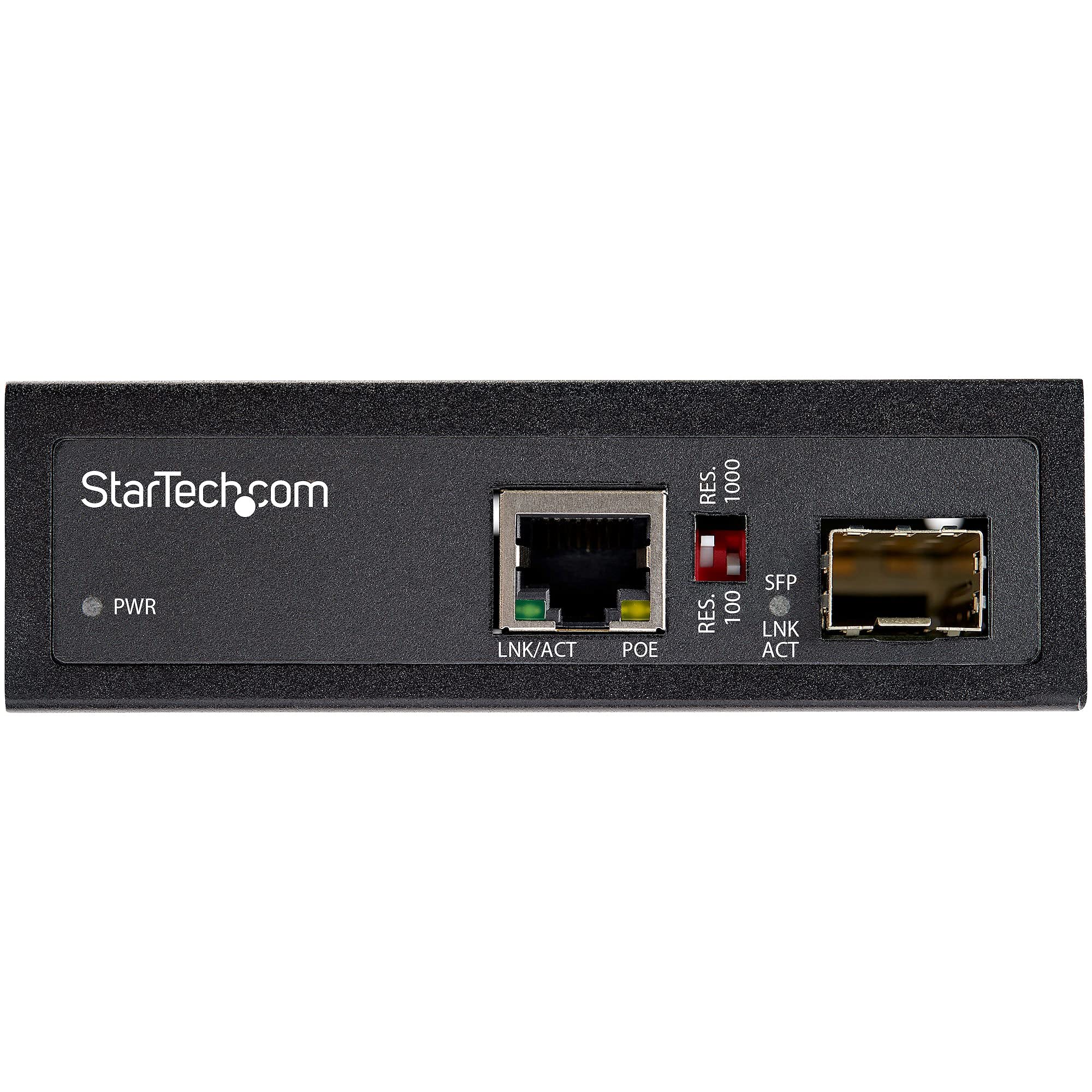 StarTech Convertitore Media Industriale Fibra a Ethernet 60W (IMC1GSFP60W) | Da Fibra a Rame, SFP a RJ45, Gigabit, Alimentazione PoE+, Design Robusto Industriale