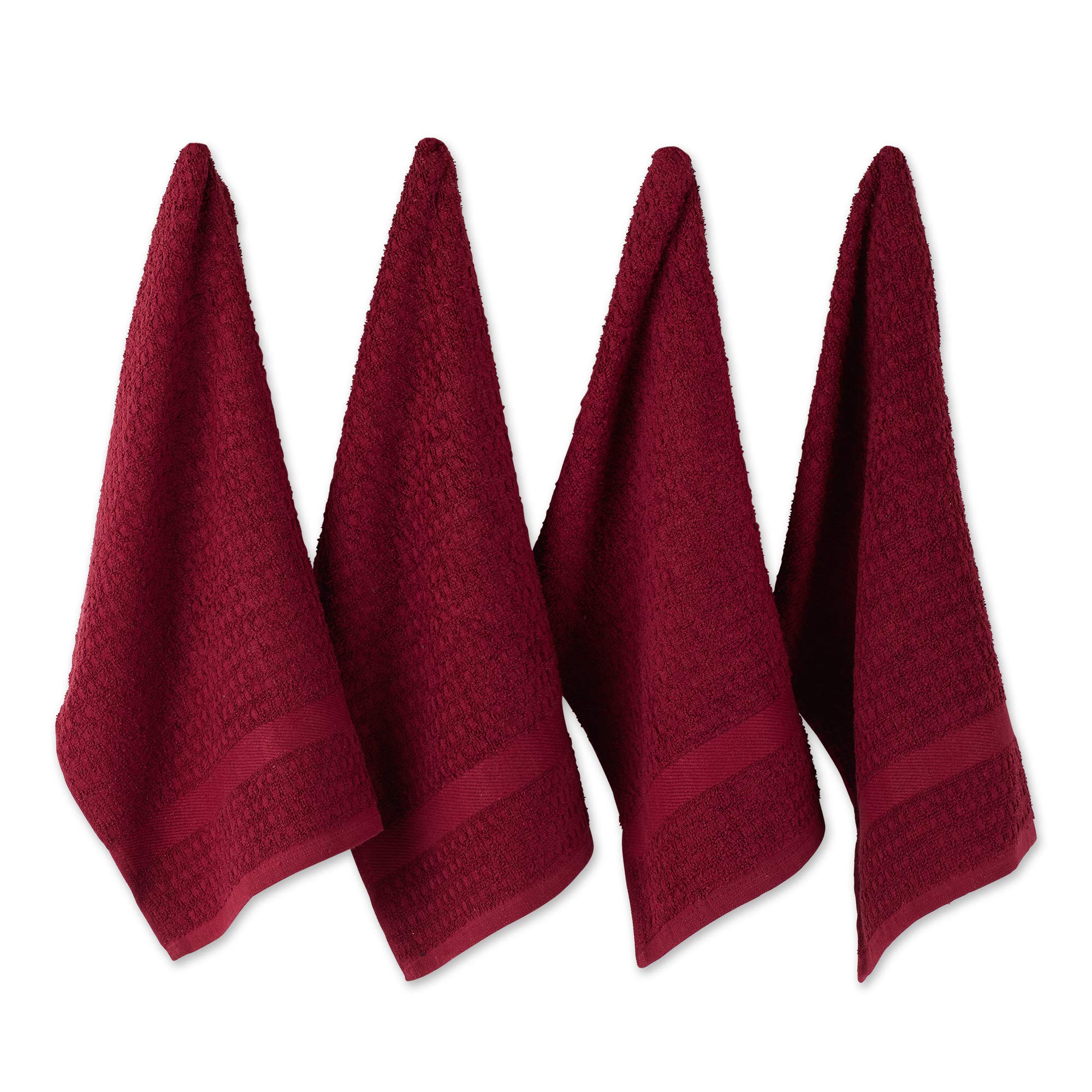 DII Waffle Terry Collection, Cotton, Wine, 15x26