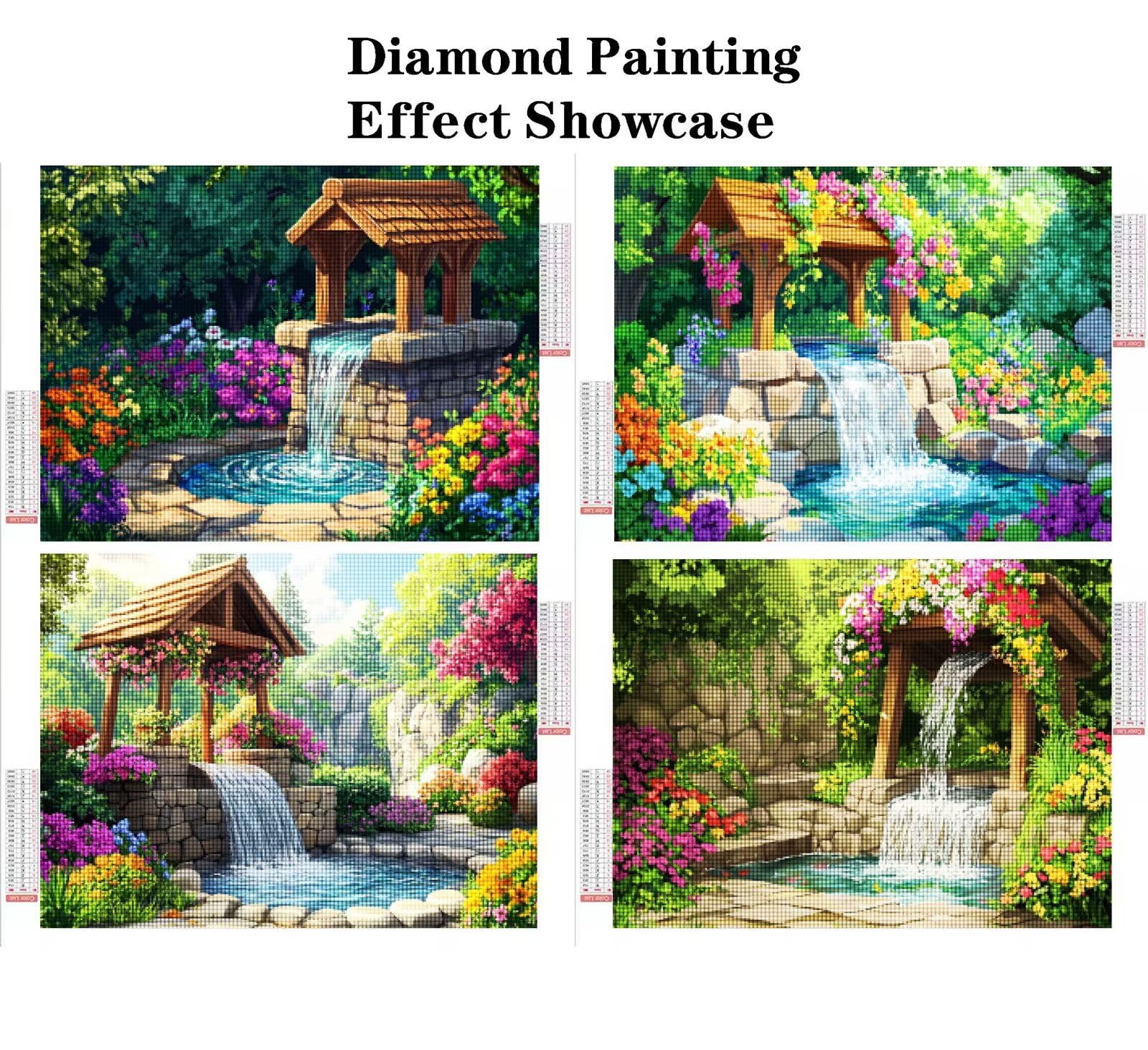 Malarstwo diamentowe krajobraz 120 x 100 cm kwadratowy obraz diamentowy 4 sztuki 2026 nowy zestaw do malowania diamentami 5D z akcesoriami, prezenty świąteczne, dekoracje świąteczne i noworoczne i