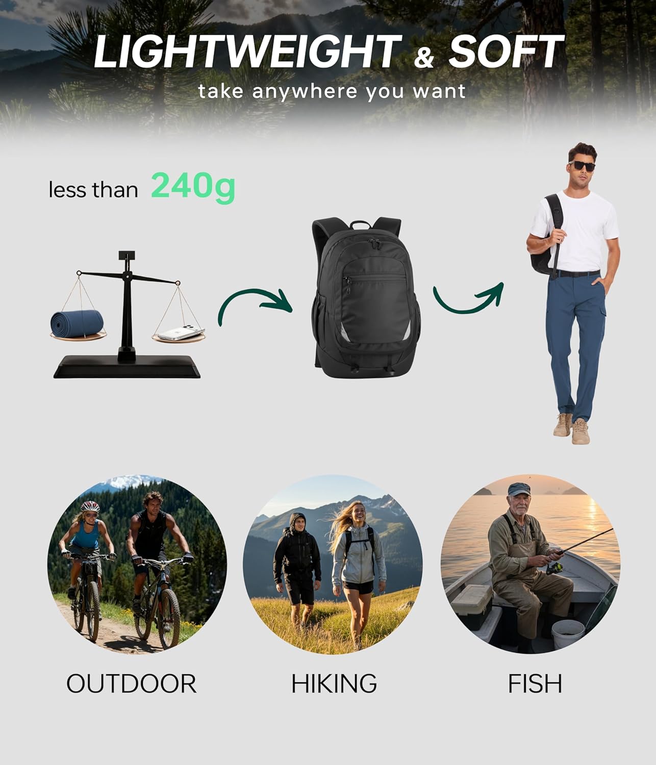 NATUVENIX Hiking Pants Men Lightweight Travel Pants for Men Quick Dry Mens Fishing Pants Water Resistant Cargo Work Pants - Image 6