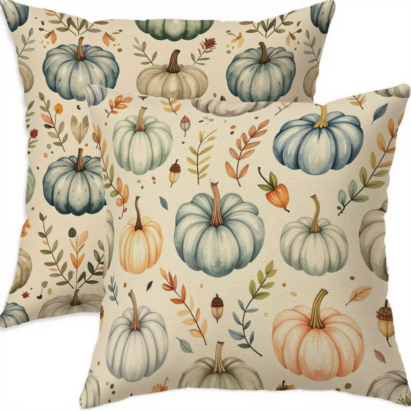 Housse coussin 80x80cm en lin imperméable avec fermeture éclair invisible
