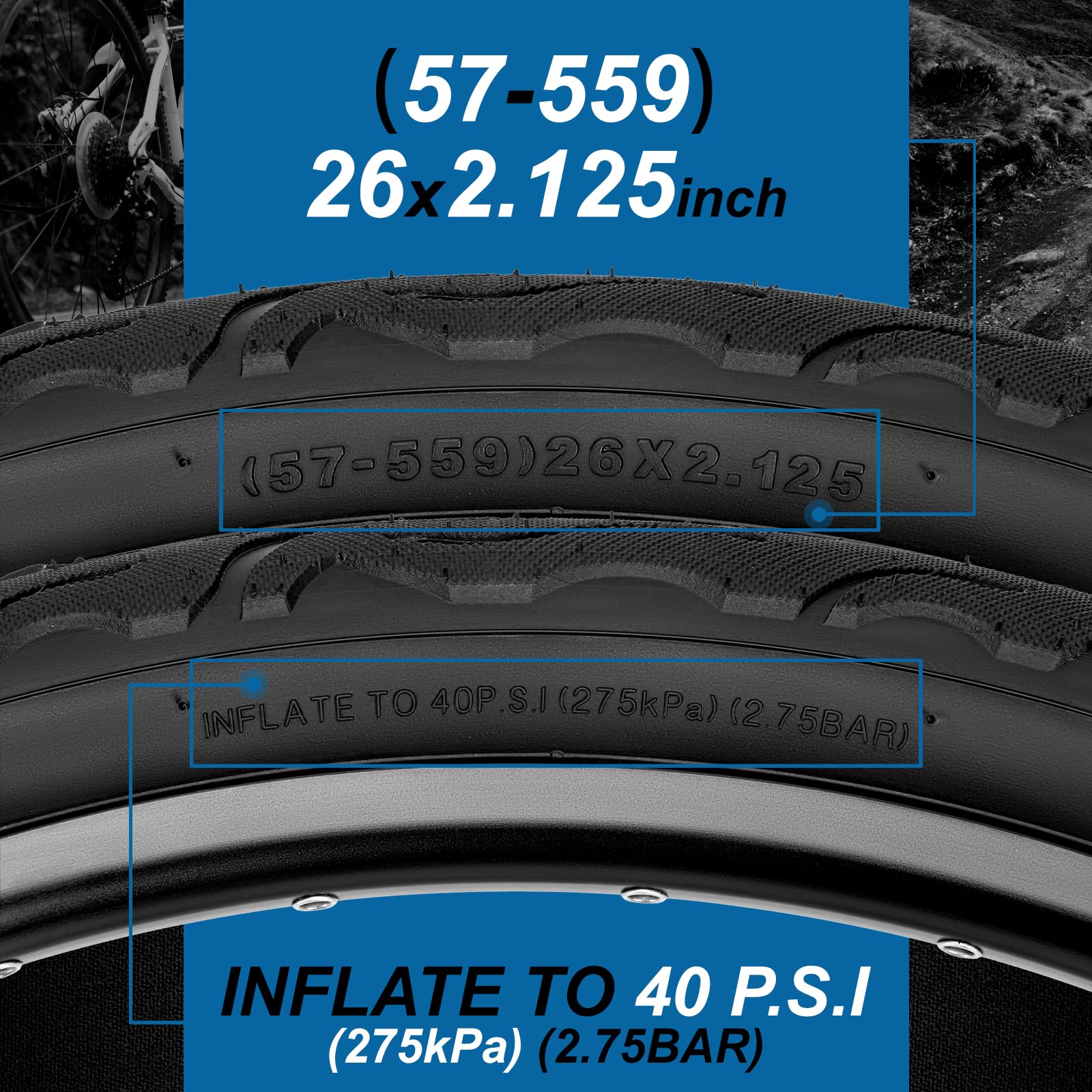 ビーチクルーザー_26x2.125 ホワイトウォールタイヤ _2本セット CST C-241 ビーチクルーザー 26×2.125黒白 ブラック ホワイト