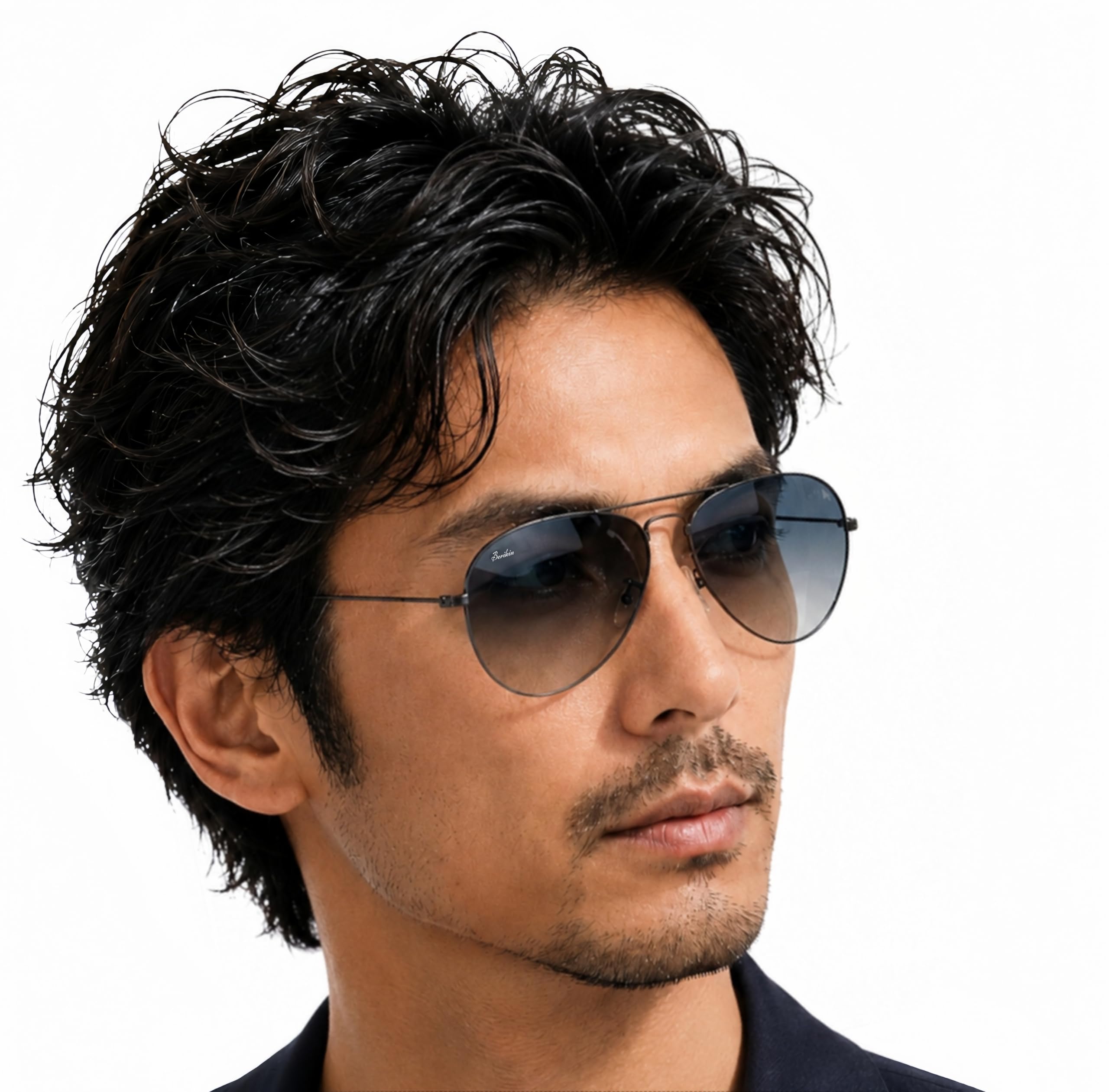 Amazon.co.jp: [Berikin] ティアドロップサングラス 大顔 ガラス