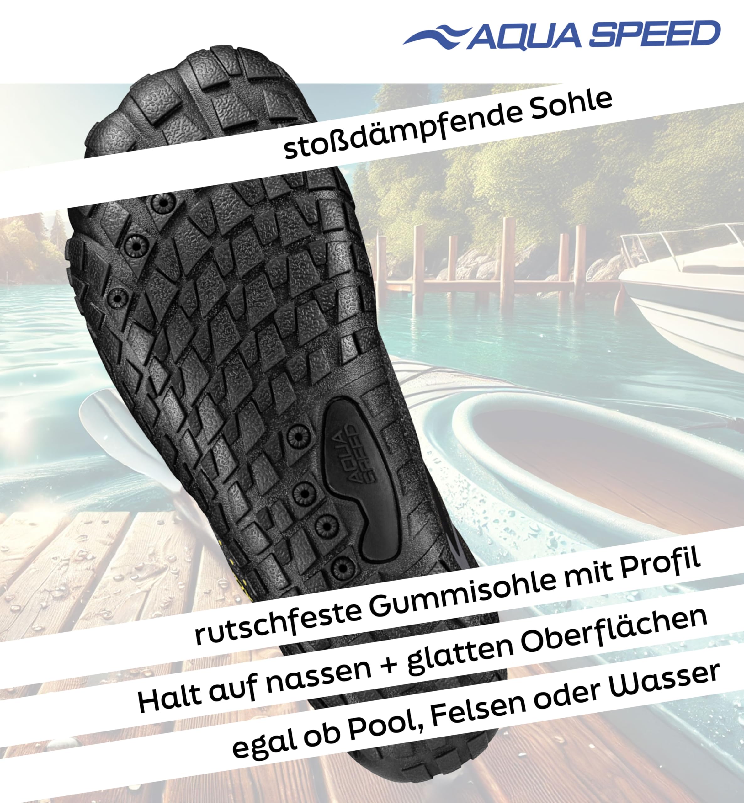 Aqua Speed Nautilus modische Aqua Schuhe + Microfaserhandtuch | Herren | Damen | Jungen | Mädchen | Jugendliche | Profilsohle