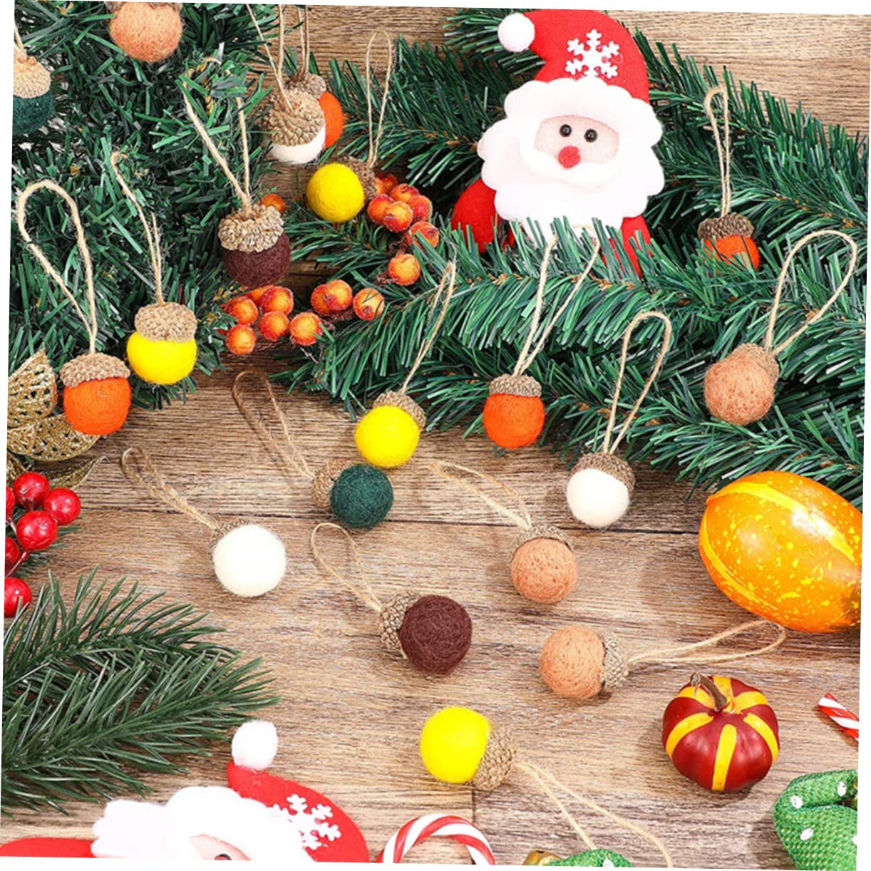 Zerodeko 48 Pezzi Ciondolo Ghianda Ghianda Natale Appesa Pom Palla Ghirlanda Pom Per L'