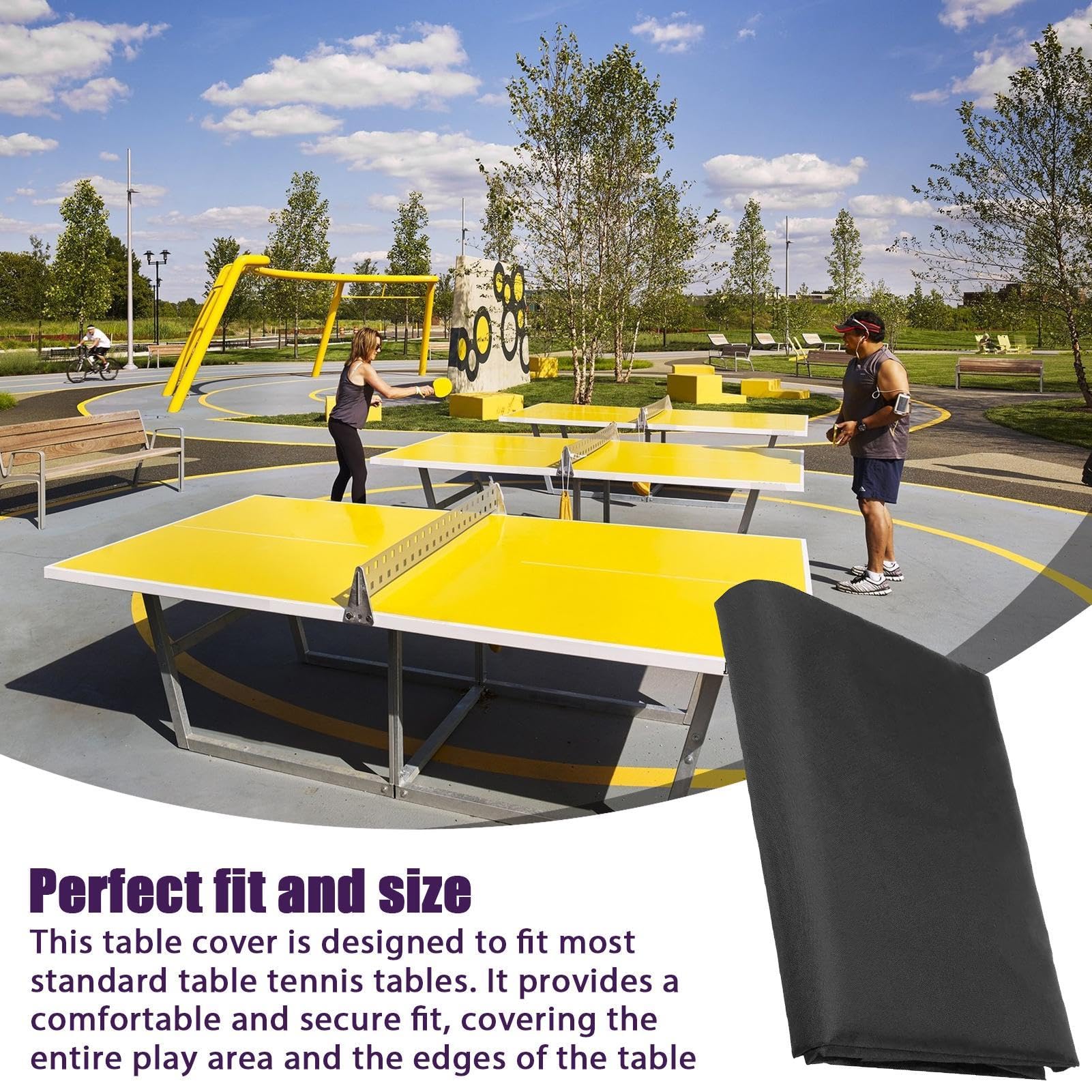 Copertura per tavolo da pong, in tessuto Oxford impermeabile, copertura | per tavoli da pong, per pioggia, sporco, 280 x 150 x 5 cm/350 g