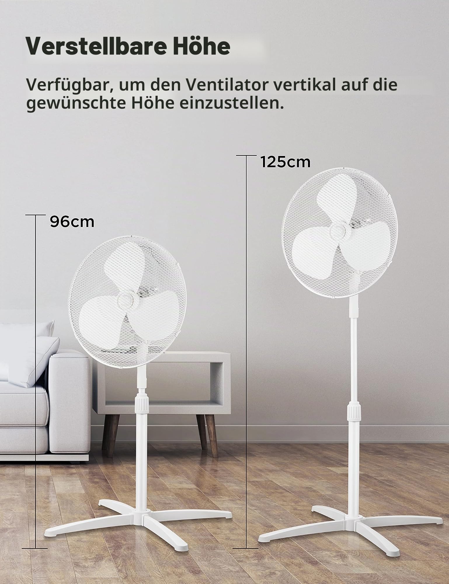 ALL SHOP - Midea FS40-20M Stand Fan 3000 verstellbarer Ventilator D.40 cm