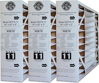 Healthy Climate X6670 MERV 11 Furnace Filters 16x25x5 (3-Pack) - Genuine Lennox & Honeywell Replacement