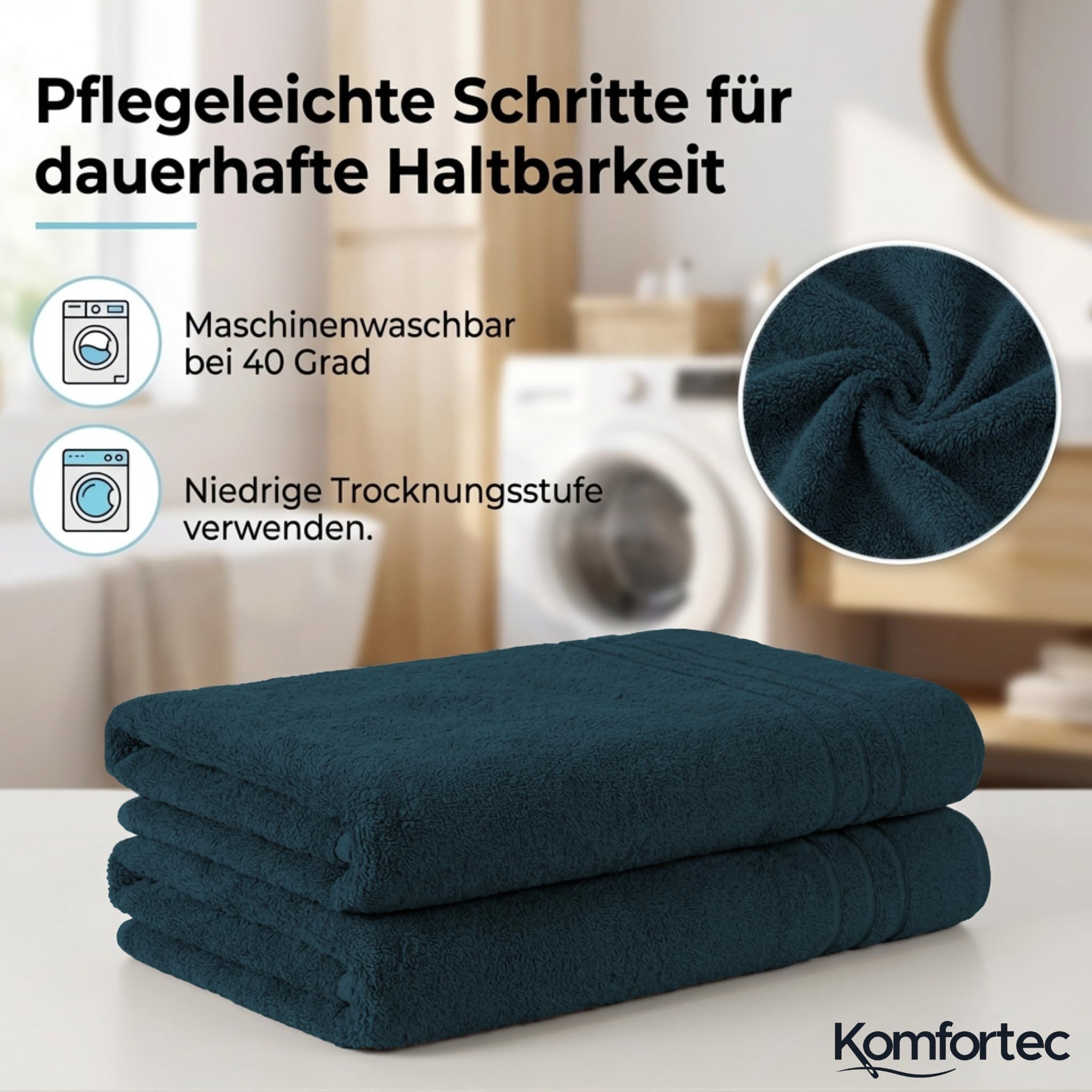 Komfortec 2er Saunahandtuch Set 80x200 cm – Bild 3