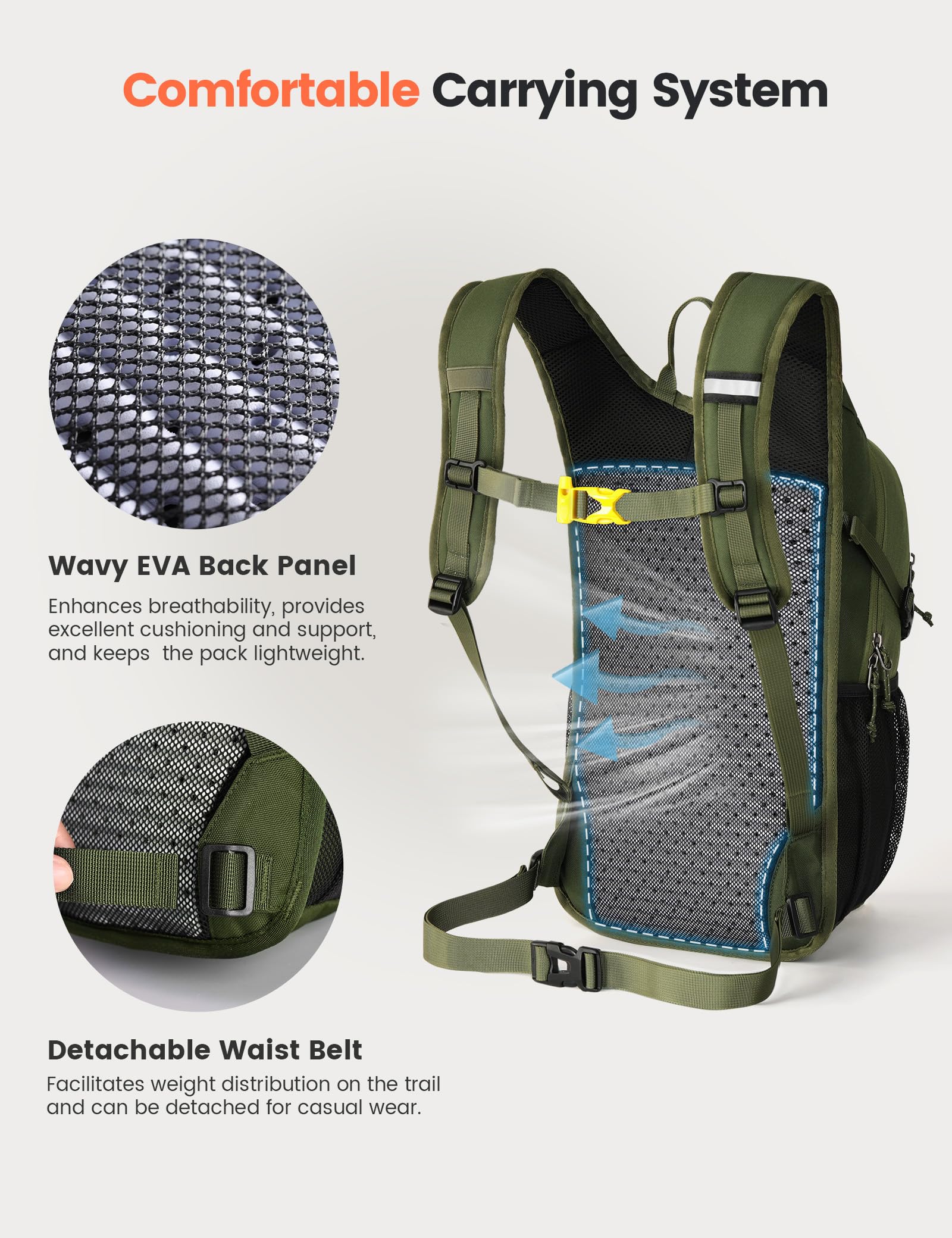 SKYSPER Zaino da trekking piccolo e resistente | zaino leggero per escursioni brevi trekking gite giornaliere viaggi in aereo donna e uomo