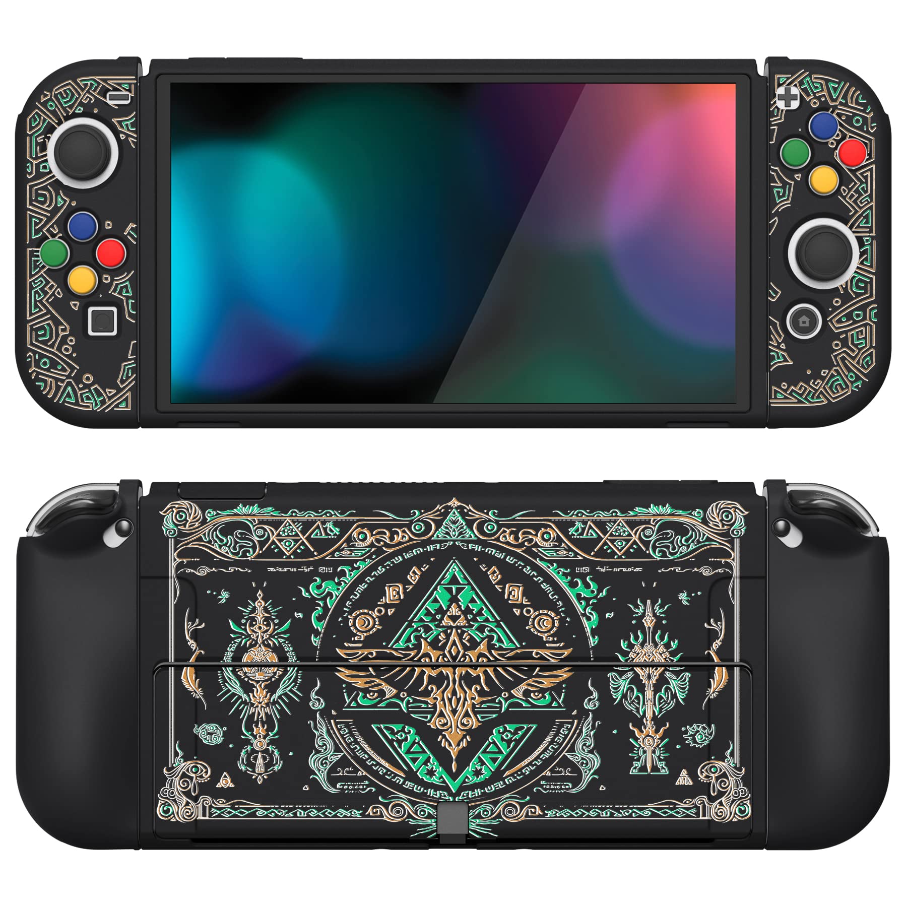 PlayVital Funda Suave para Nintendo Switch OLED - Carcasa Protectora Ergonómica para Joy-con, Grip Antideslizante con Tapas de Joysticks y Botones ABXY & Dirección (Gatos en Piscina) — view 14