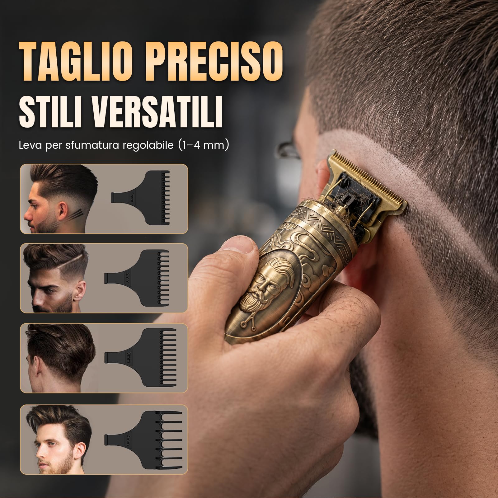 Yineel HC200 Tagliacapelli Uomo Professionale, rasoio elettrico barba | Elettrico Barba Macchinetta per Capelli Ricaricabile USB, Schermo LCD,Set Tagliabarba,Lama di Precisione a T, Regalo per Uomo
