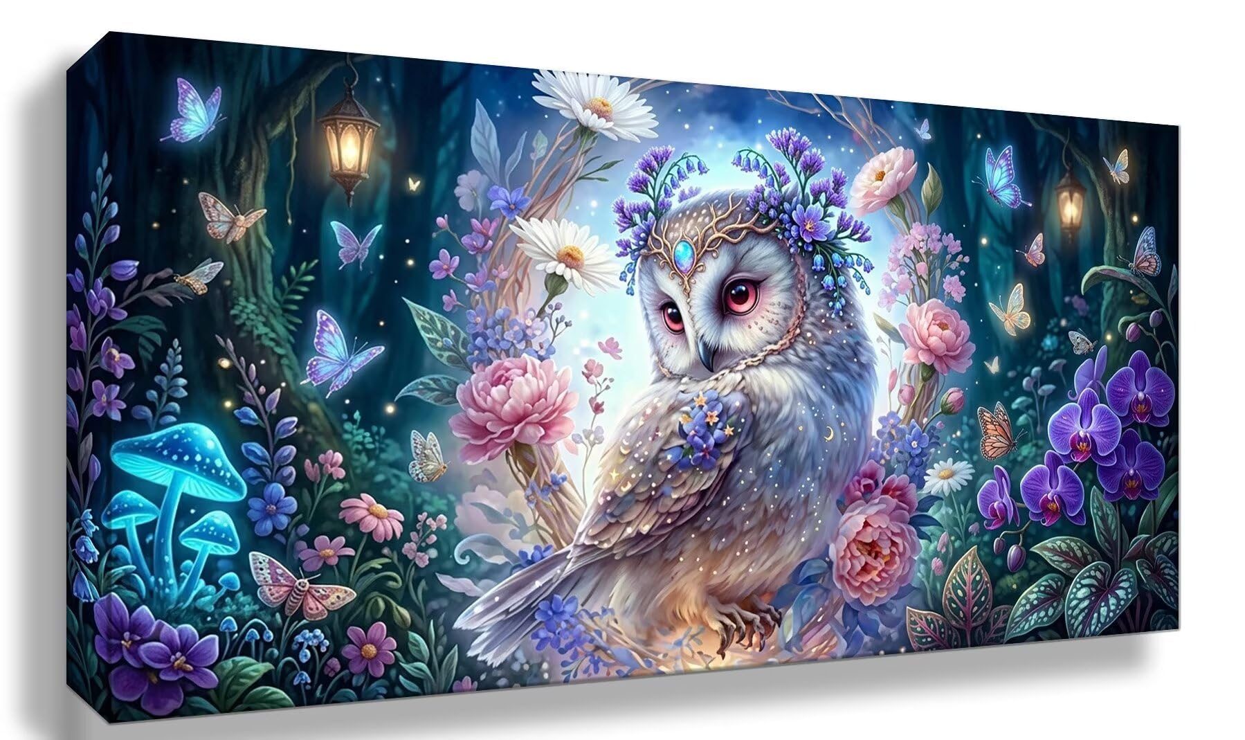 Diamond Painting Eule Diamond Painting Erwachsene XXL Traum, 5D Full Runder Drill Diamanten Malen Nach Zahlen, DIY Set Mosaik Bastelset Kreativ Set für Erwachsene Home Decor Wanddeko 100x200cm,Cod-895