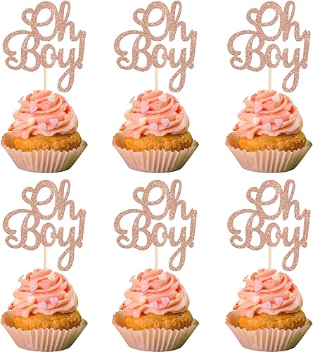 Miniatura 8 de 24 piezas de decoración de cupcakes con purpurina "It's a Boy" para cupcakes de baby shower, decoración de cupcakes para baby shower, niños, fiesta