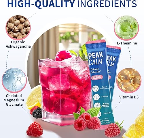 Miniatura 4 de 40 unidades Super Cortisol Calm Drink con glicinato de magnesio, Ashwagandha, L-teanina y vitamina D3  Polvo de glicinato de magnesio para