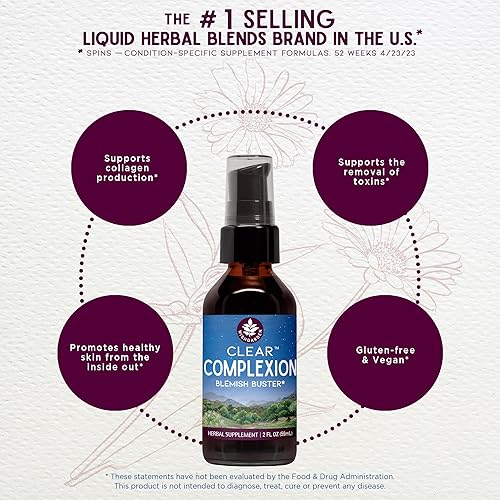 Miniatura 3 de WishGarden Herbs Clear Complexion Blemish Buster - Suplemento para el acné a base de plantas con caléndula, bardana y diente de león que apoya la
