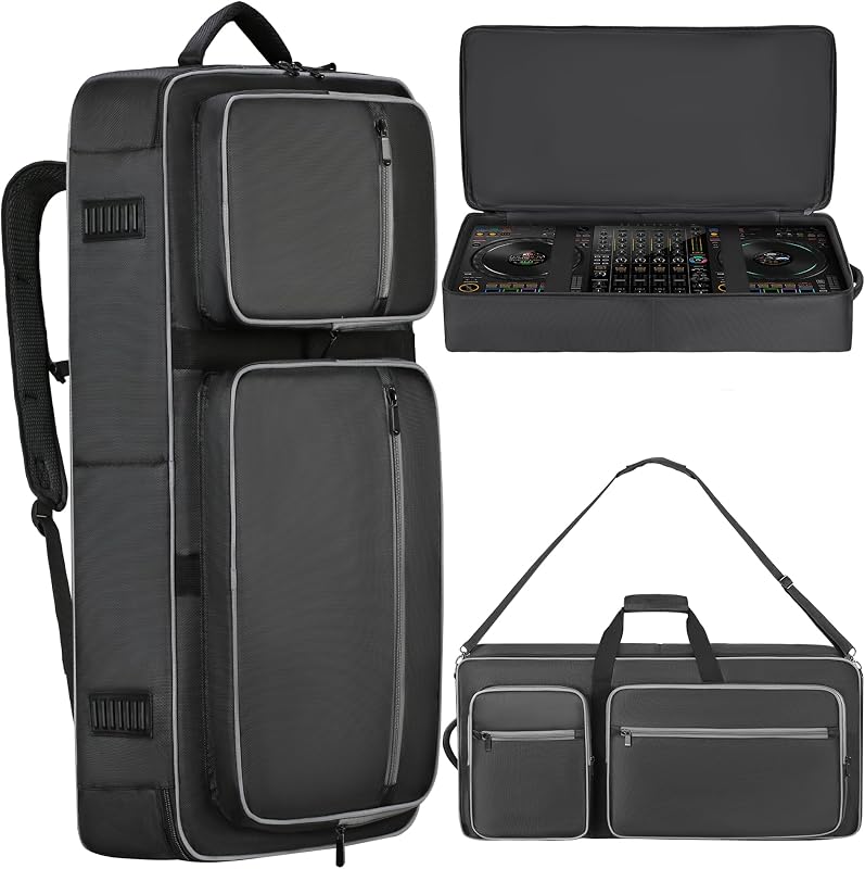DJ Controller Bag Compatible with DDJ FLX10 / 1000 / REV7/5 / SC LIVE 4 | Soft Thick Padded, Multiple Pocket for DJ Controller & Accessories, Backpack Strap/Shoulder Strap/Carrying Handle, Durable